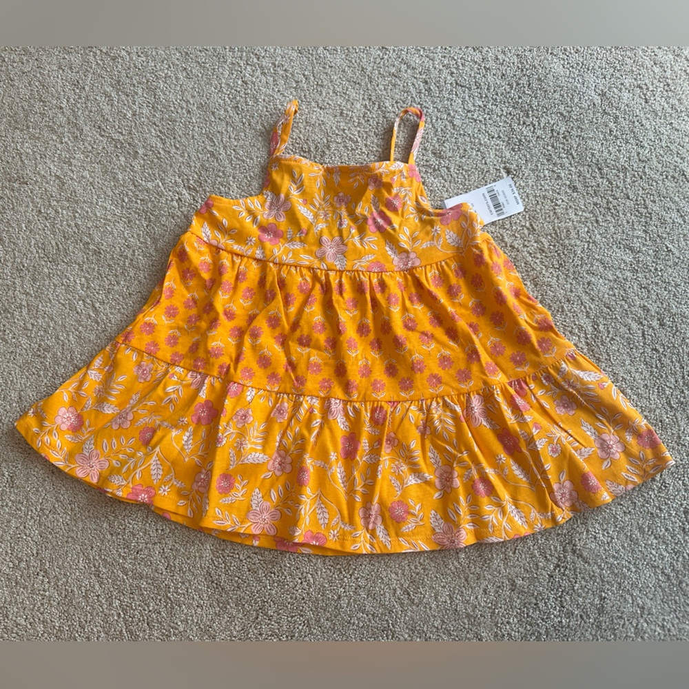 NWT Floral Orange and Pink Flowy Tank Top